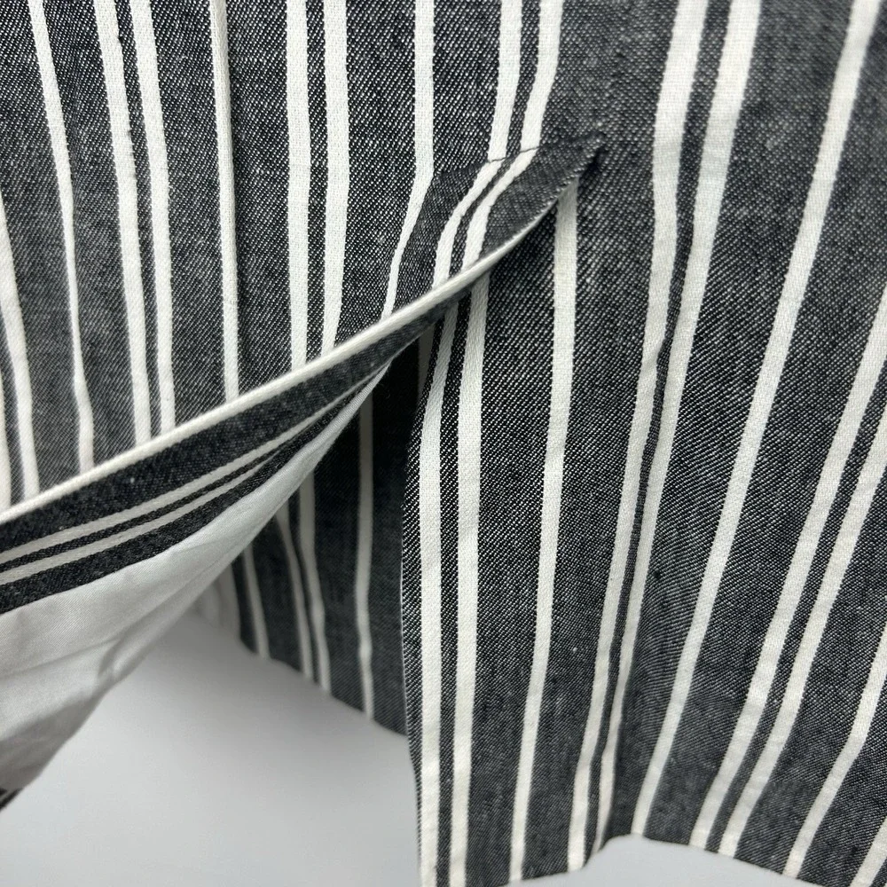 Banana Republic Linen Blazer Womens 6 Jacket Striped Nautical Preppy Beachy